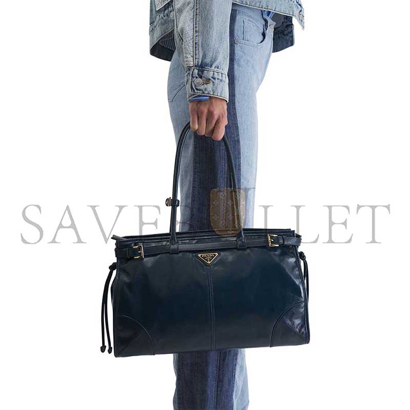 PRADA BONNIE LARGE LEATHER HANDBAG 1BA433 (38*24*12cm)